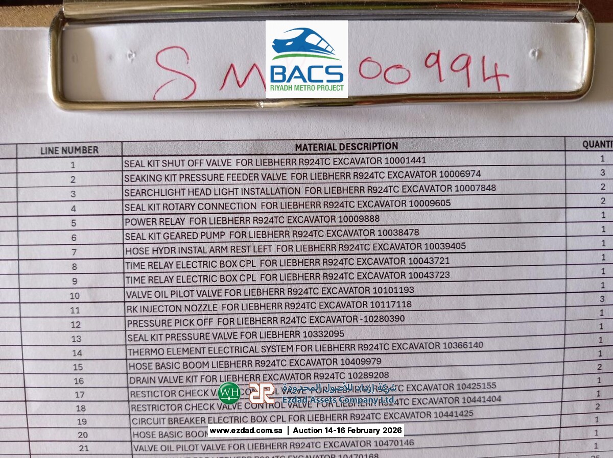 Liebherr Assorted Parts-45156301