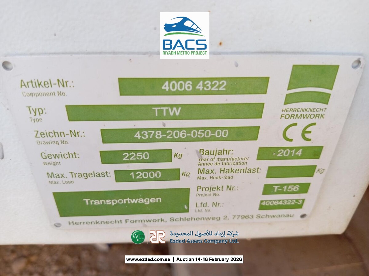2014 Herrenknecht Formwork 13 Ton Transport Wagon-45156590