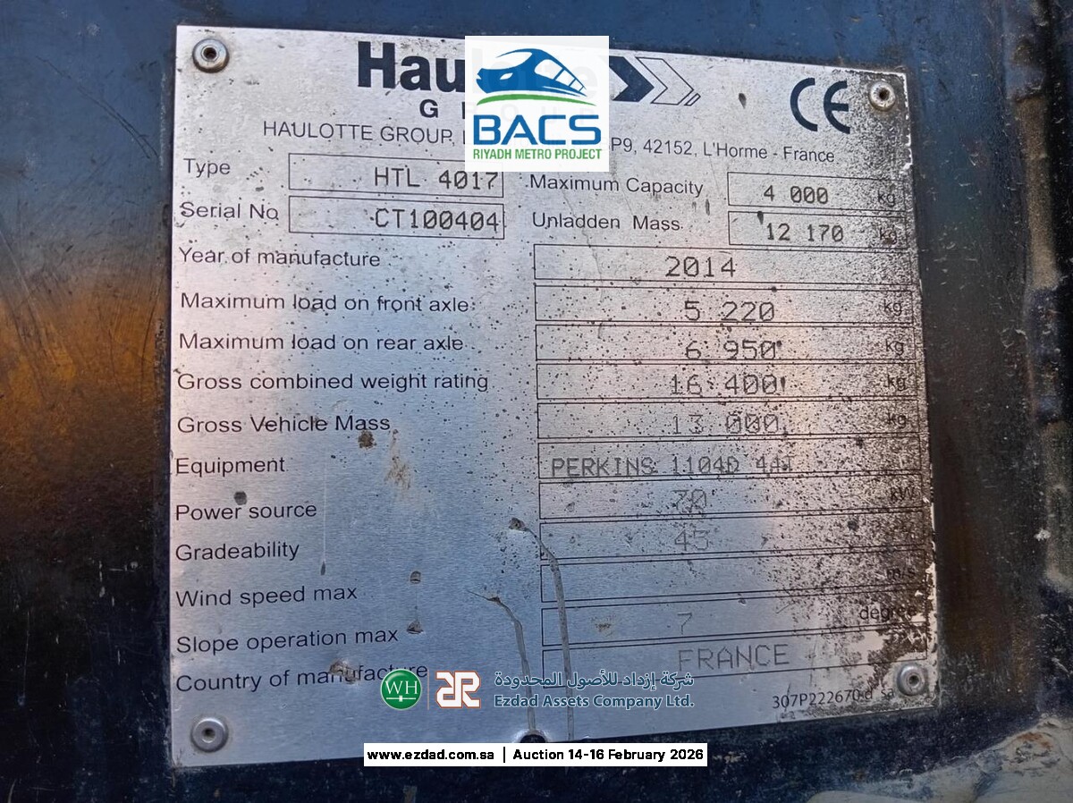 2014 Haulotte HTL4017 Telescopic Handler-45154598